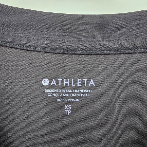 Athleta V-Neck Sweatshirt‎ Long Sleeve Pullover Comfy Casual Black XS - Picture 4 of 8